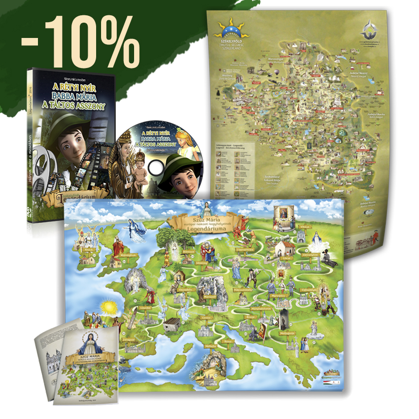 Szűz Mária nemzeti kegyhelyeinek Legendáriuma Európában - füzet és térkép + Három, mint a mesében DVD + Székelyföld turisztikai értéktérképe